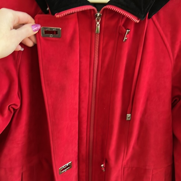 Fleet Street Red Suede Winter Jacket Size Small - Picture 5 of 10